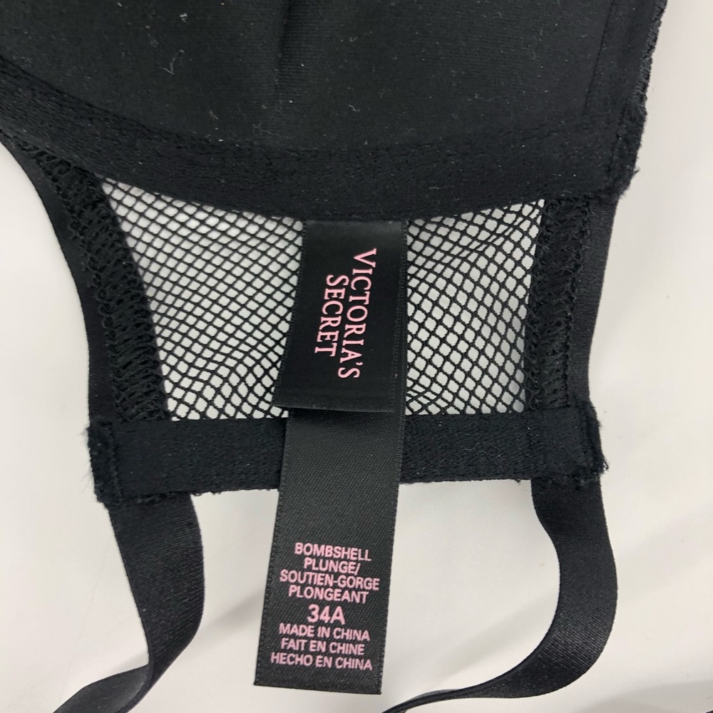 Victoria's Secret Bombshell Black Push-Up Bra with Mesh Sides - Women Intimates - Picture 7 of 7